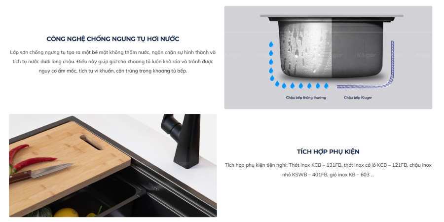 Chậu rửa chén Posco 304 Linen dập nổi KLUGER KWU8161FB-S76Plus (K600 Series)