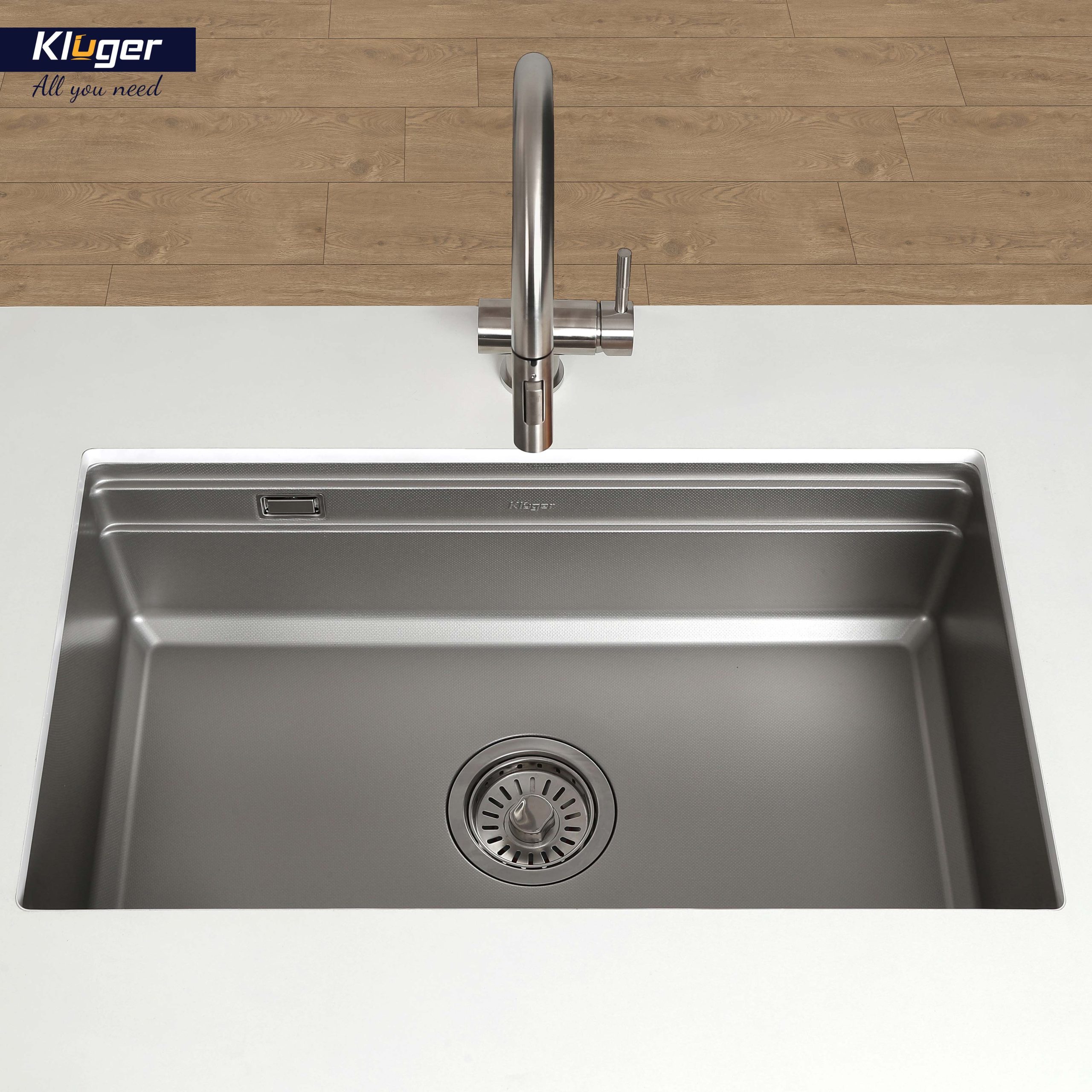 Chậu rửa chén Posco 304 Linen dập nổi KLUGER KWU8161FS-S76
