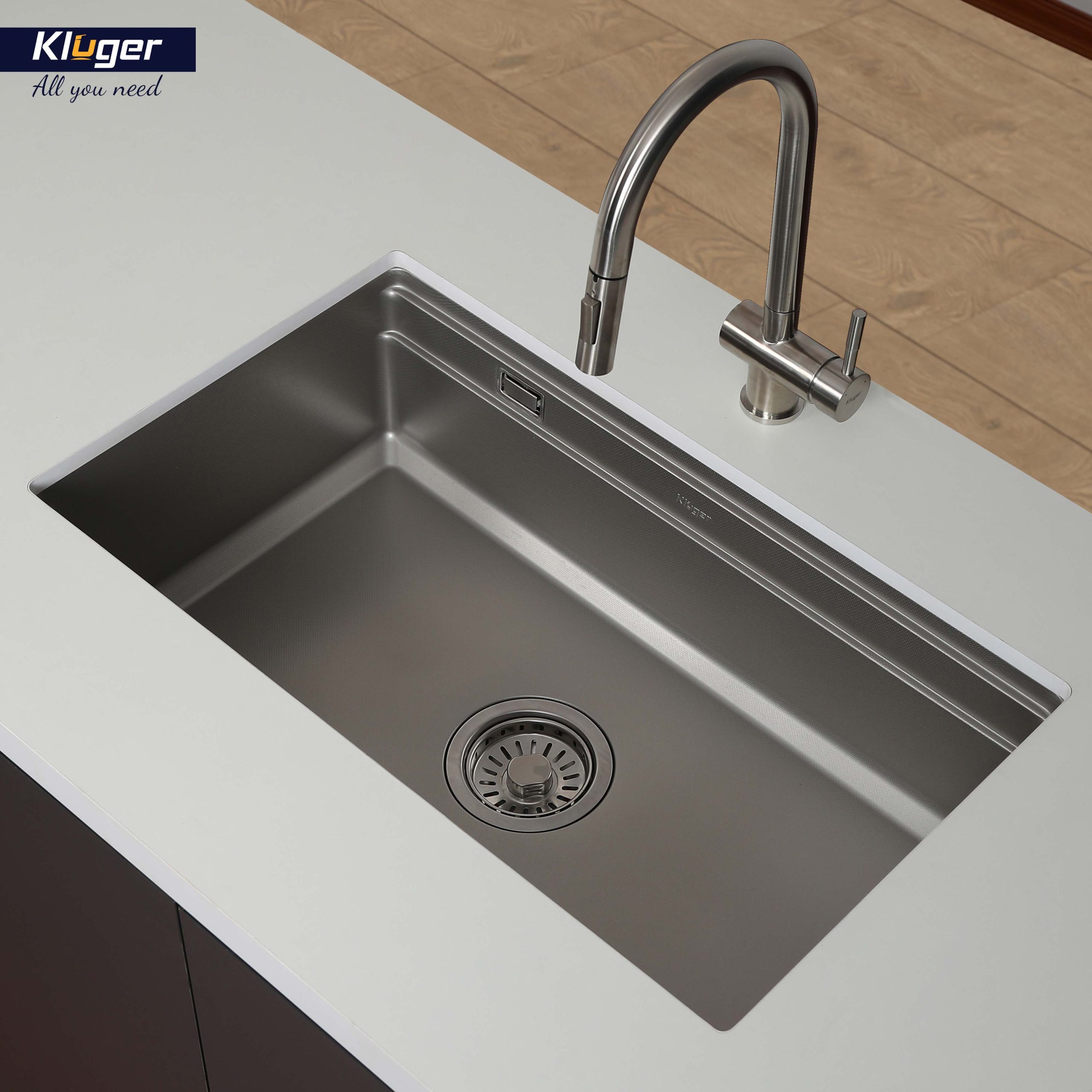 Chậu rửa chén Posco 304 Linen dập nổi KLUGER KWU8161FS-S76