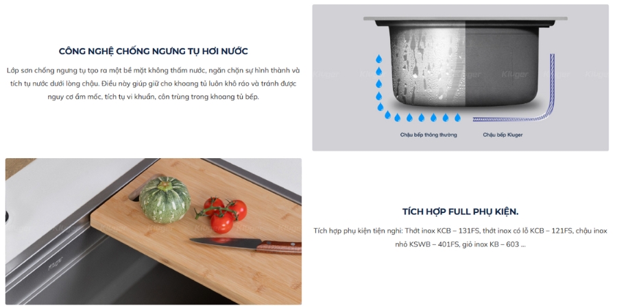 Chậu rửa chén Posco 304 Linen dập nổi KLUGER KWU8161FS-S76Plus (K600 Series)