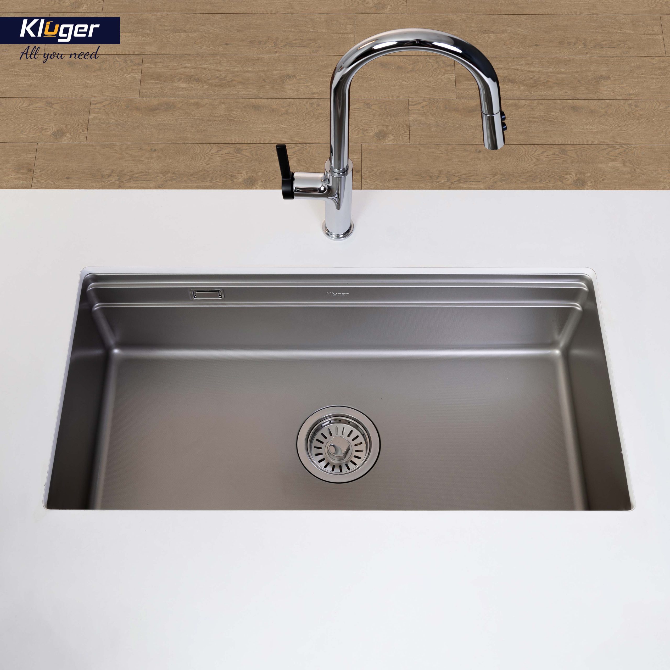 Chậu rửa chén Posco 304 Linen dập nổi KLUGER KWU8161FS-S86 (K600 Series)