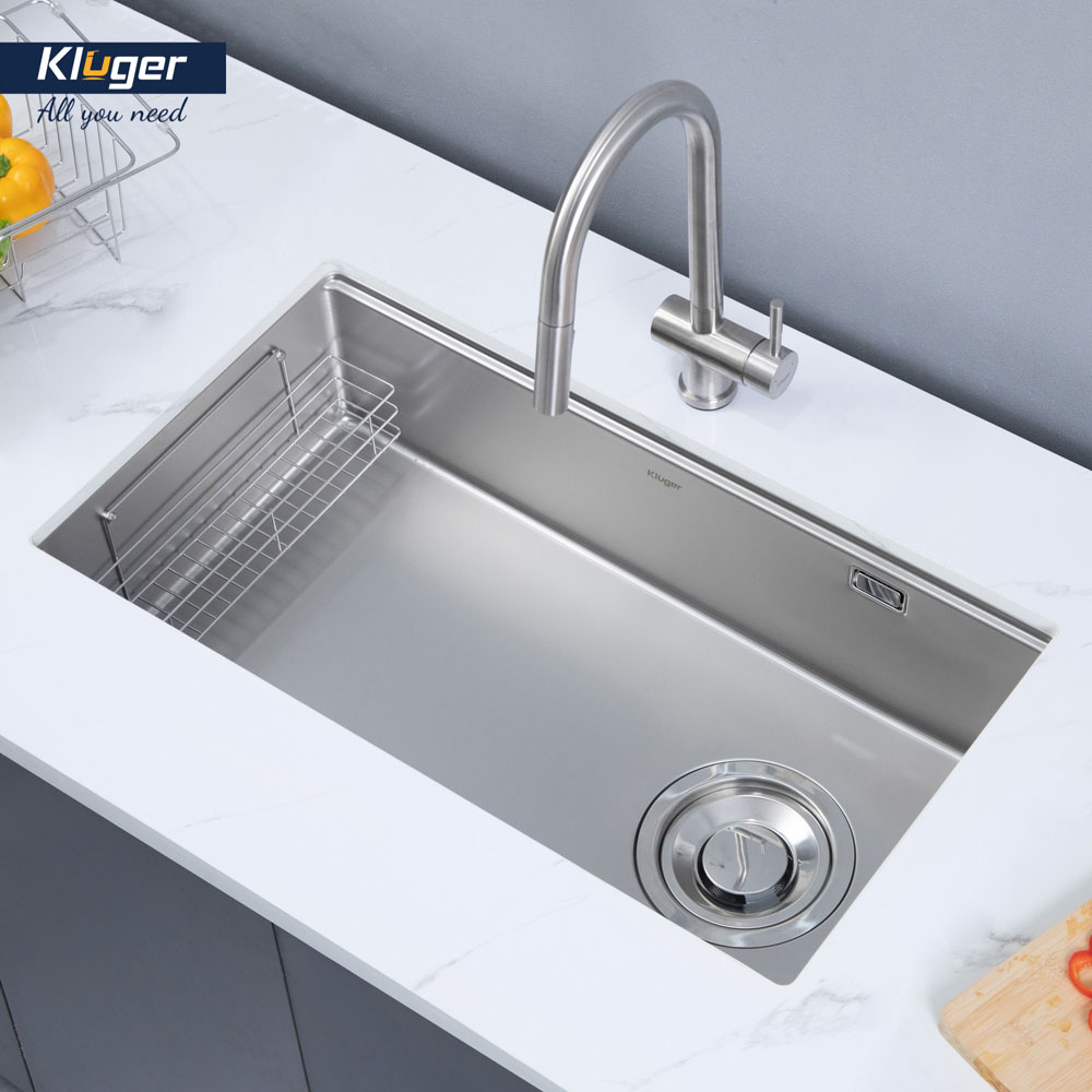 Chậu rửa chén Posco 304 Linen dập nổi KLUGER KY7545FS-S75 (TOYA Series)
