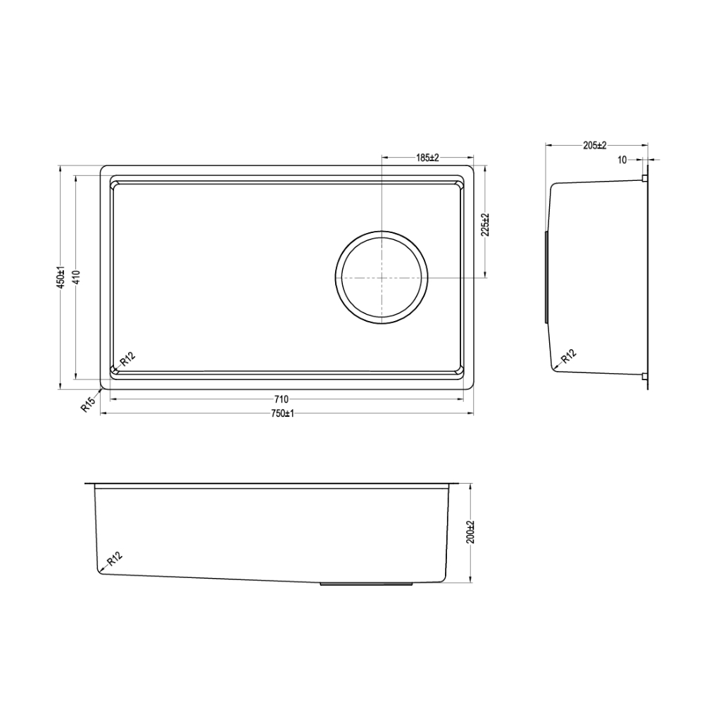 Chậu rửa chén Posco 304 Linen dập nổi KLUGER KY7545FS-S75 (TOYA Series)