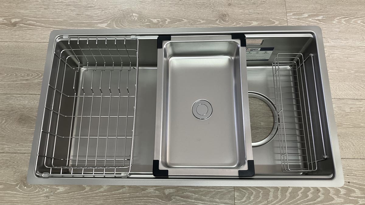 Chậu rửa chén Posco 304 Linen dập nổi Kluger KY8045FS Plus