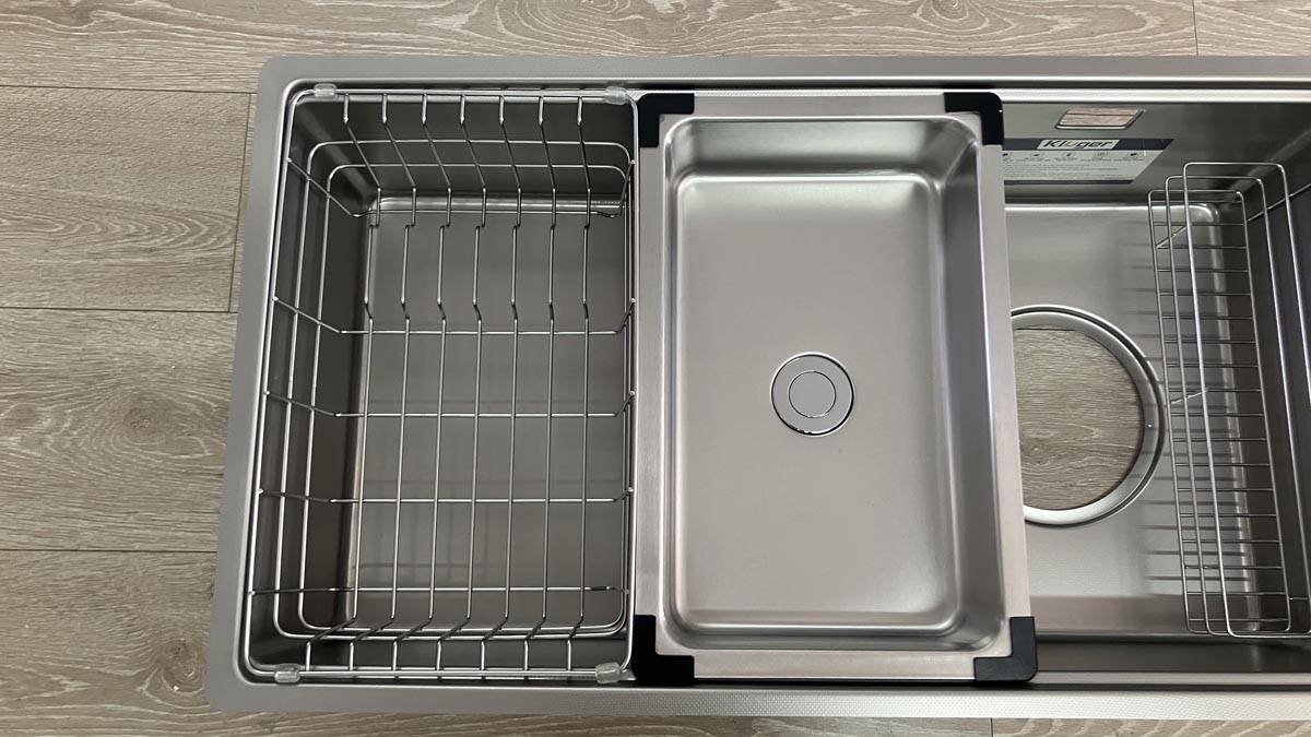 Chậu rửa chén Posco 304 Linen dập nổi Kluger KY8045FS Plus