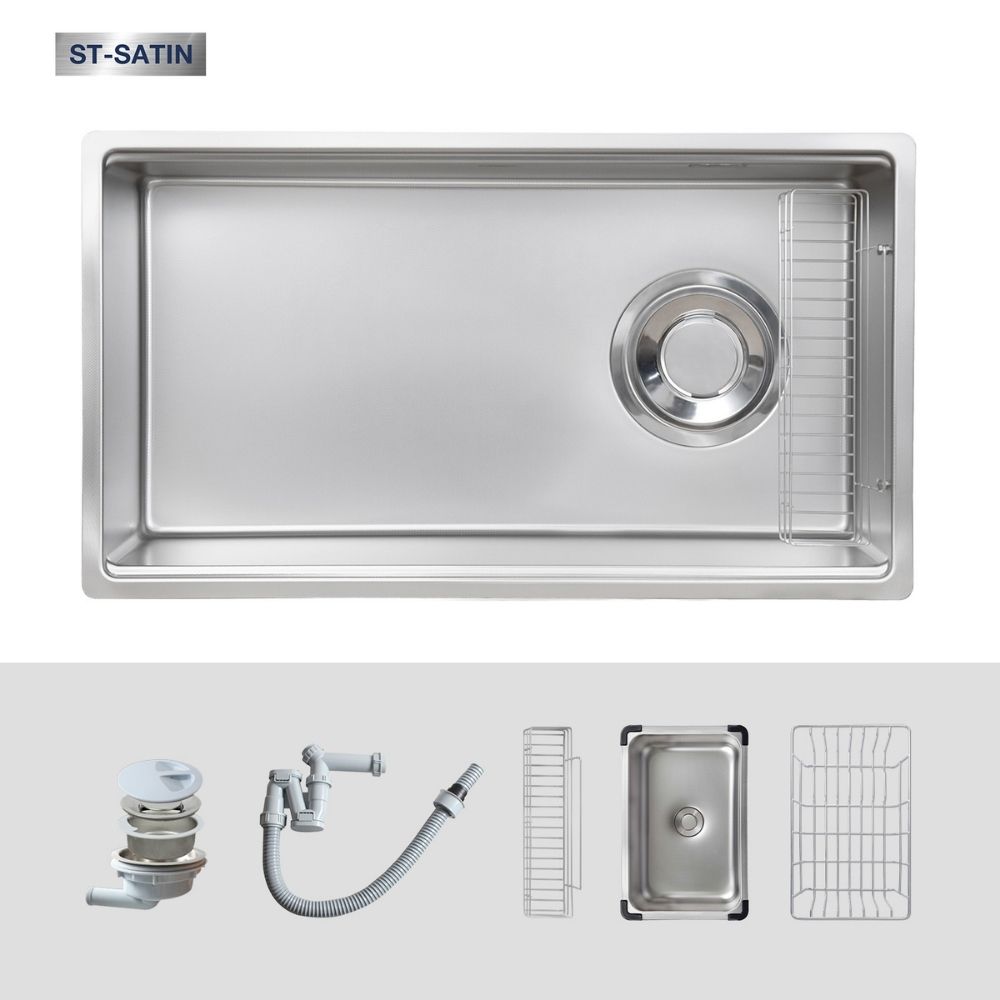 Chậu rửa chén Posco 304 Satin trơn Kluger KY8045ST Plus