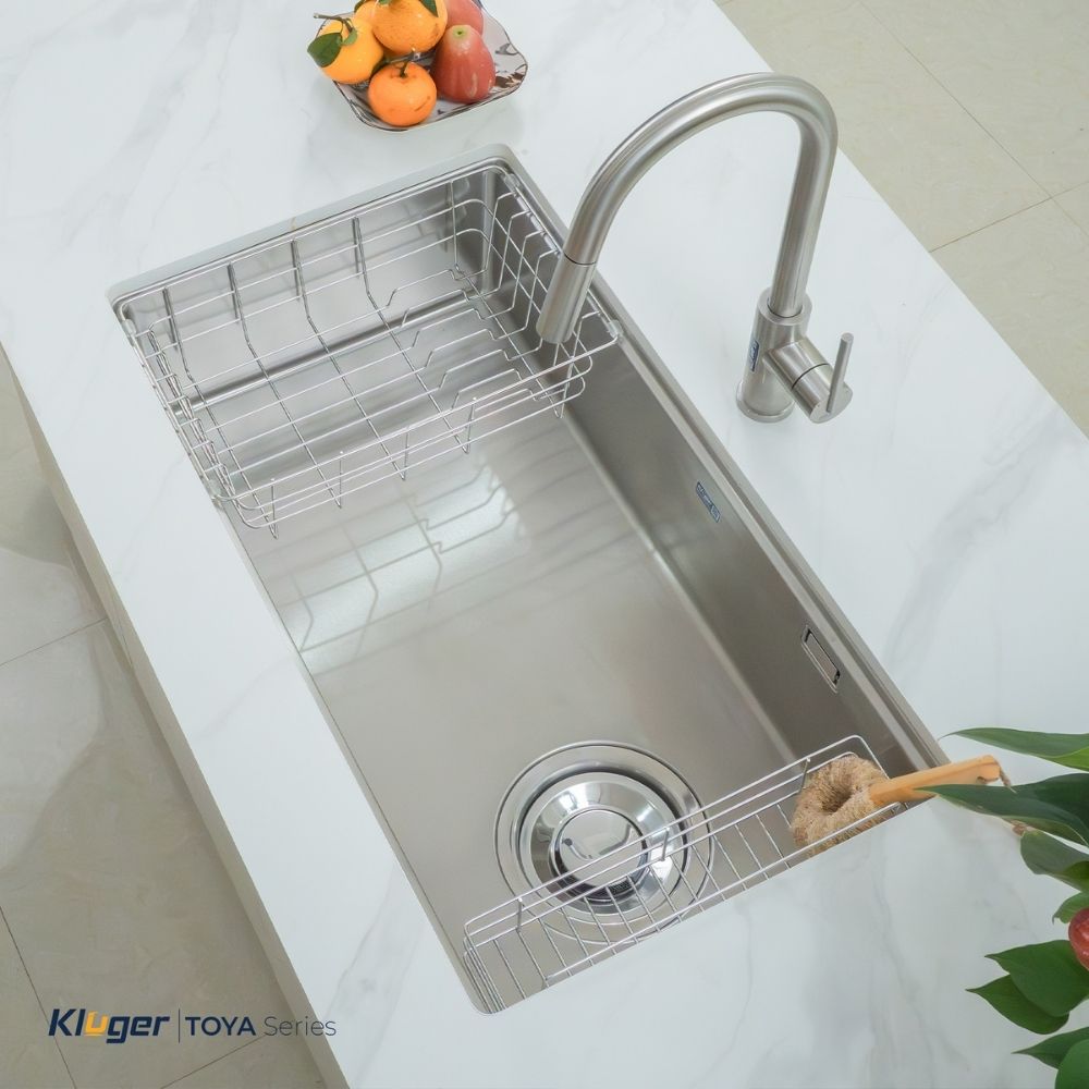 Chậu rửa chén Posco 304 Satin trơn Kluger KY8045ST Plus