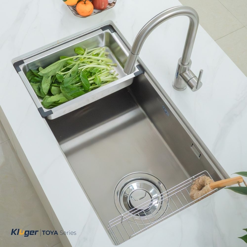 Chậu rửa chén Posco 304 Satin trơn Kluger KY8045ST Plus
