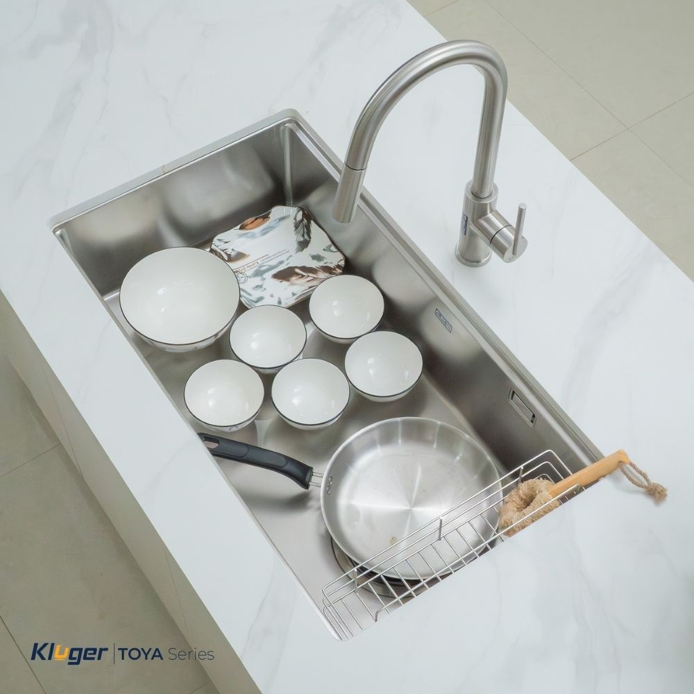 Chậu rửa chén Posco 304 Satin trơn Kluger KY8045ST Plus
