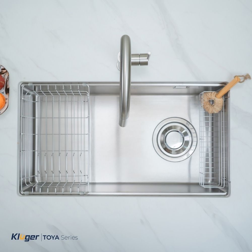 Chậu rửa chén Posco 304 Satin trơn Kluger KY8045ST Plus