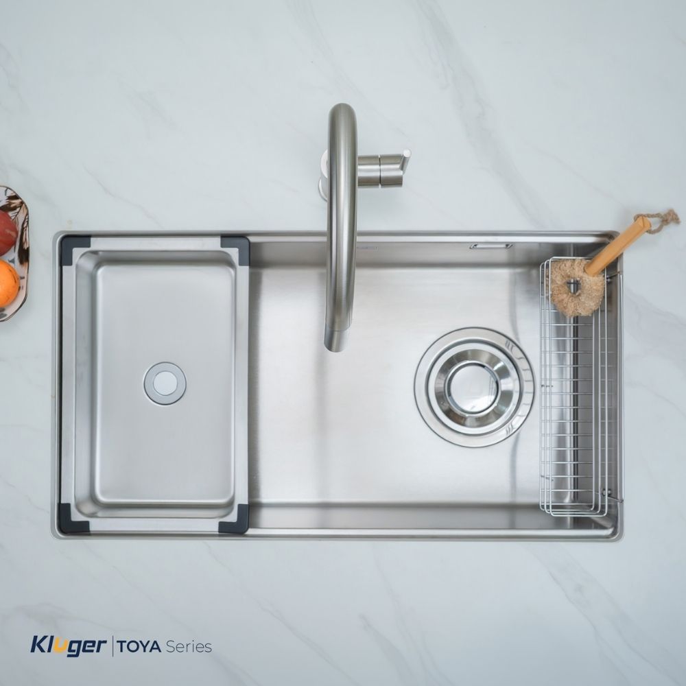 Chậu rửa chén Posco 304 Satin trơn Kluger KY8045ST Plus