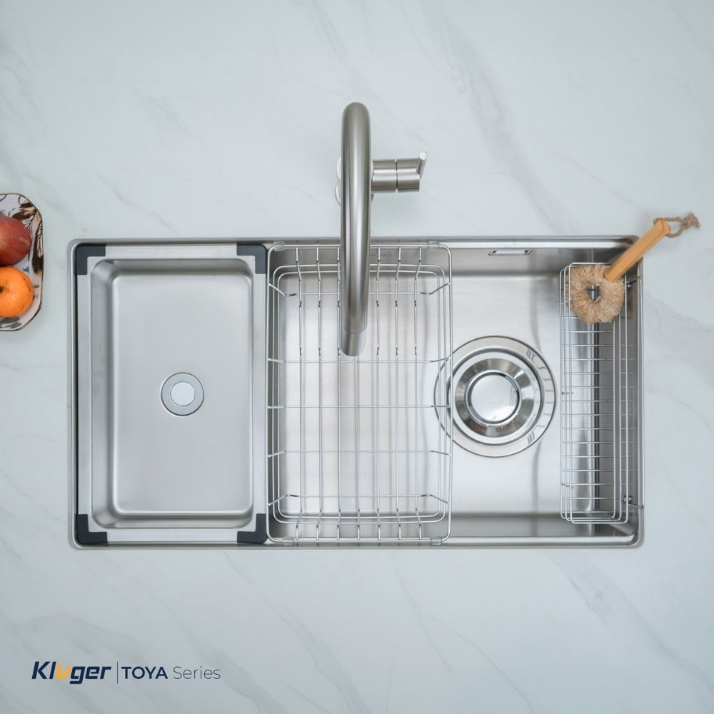 Chậu rửa chén Posco 304 Satin trơn Kluger KY8045ST Plus
