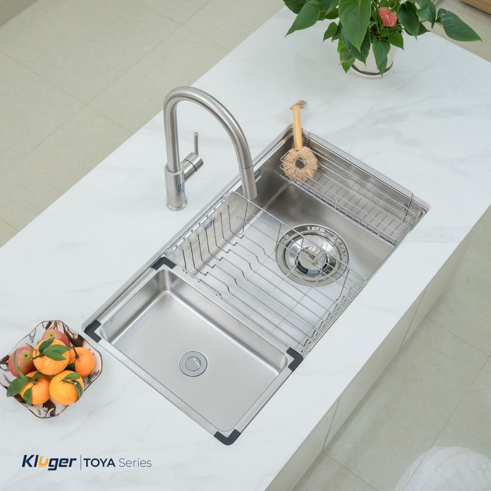 Chậu rửa chén Posco 304 Satin trơn Kluger KY8045ST Plus