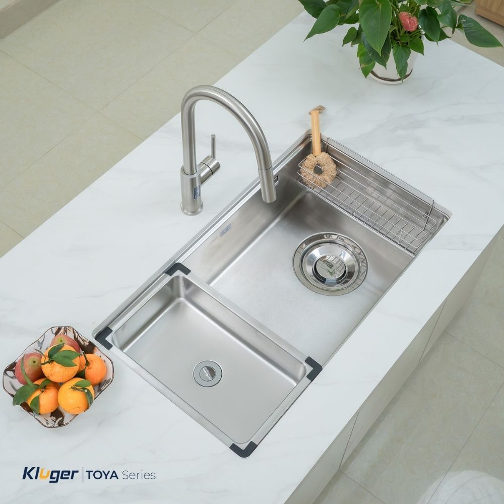 Chậu rửa chén Posco 304 Satin trơn Kluger KY8045ST Plus