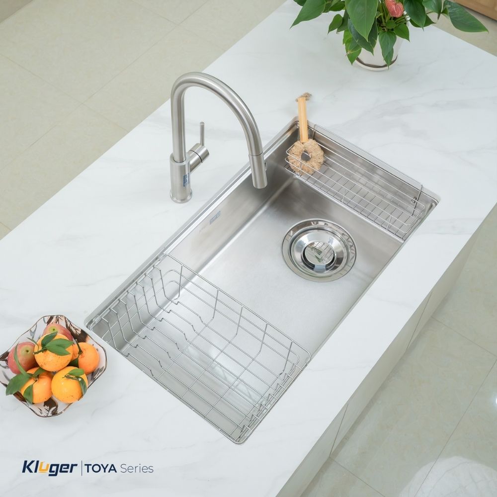 Chậu rửa chén Posco 304 Satin trơn Kluger KY8045ST Plus