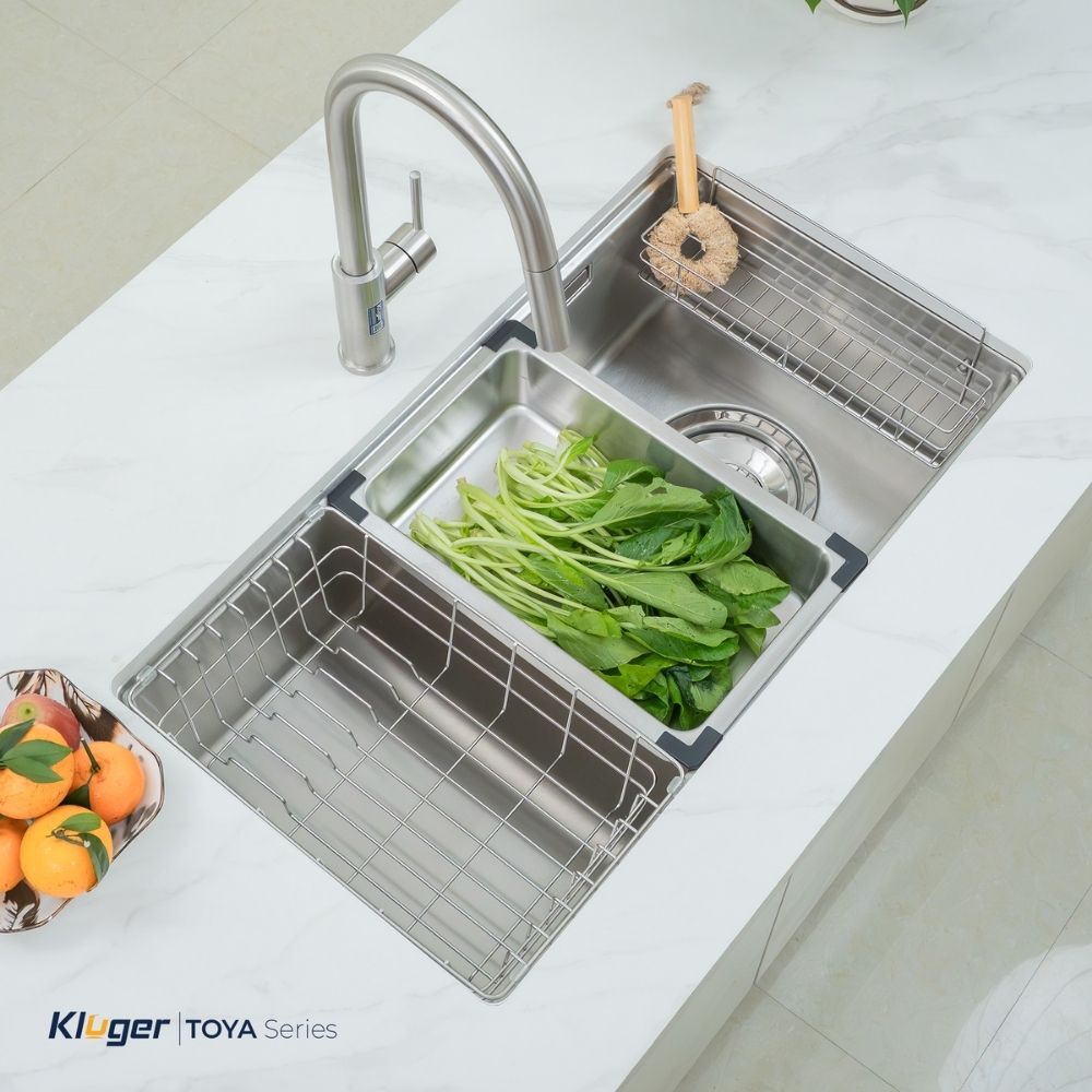 Chậu rửa chén Posco 304 Satin trơn Kluger KY8045ST Plus