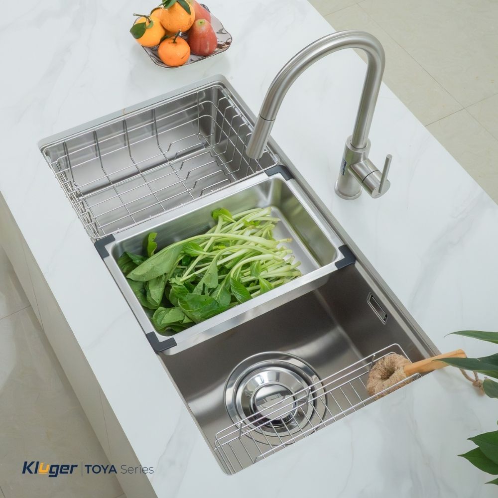 Chậu rửa chén Posco 304 Satin trơn Kluger KY8045ST Plus