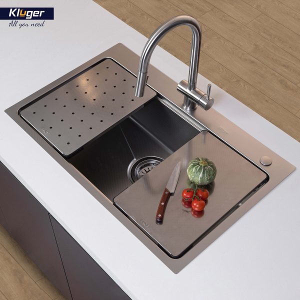 Thớt nguyên tấm Inox 304 Linen chống xước KLUGER KCB-121FS
