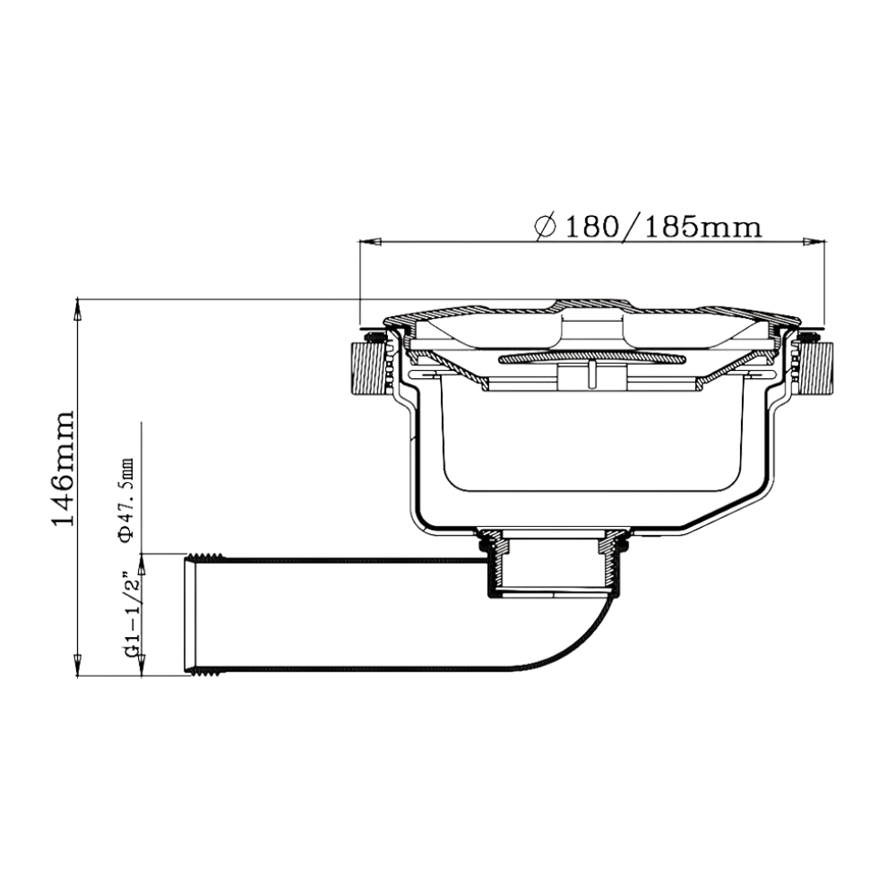 Bát rát 3 lớp Inox 304 KLUGER KS-185J
