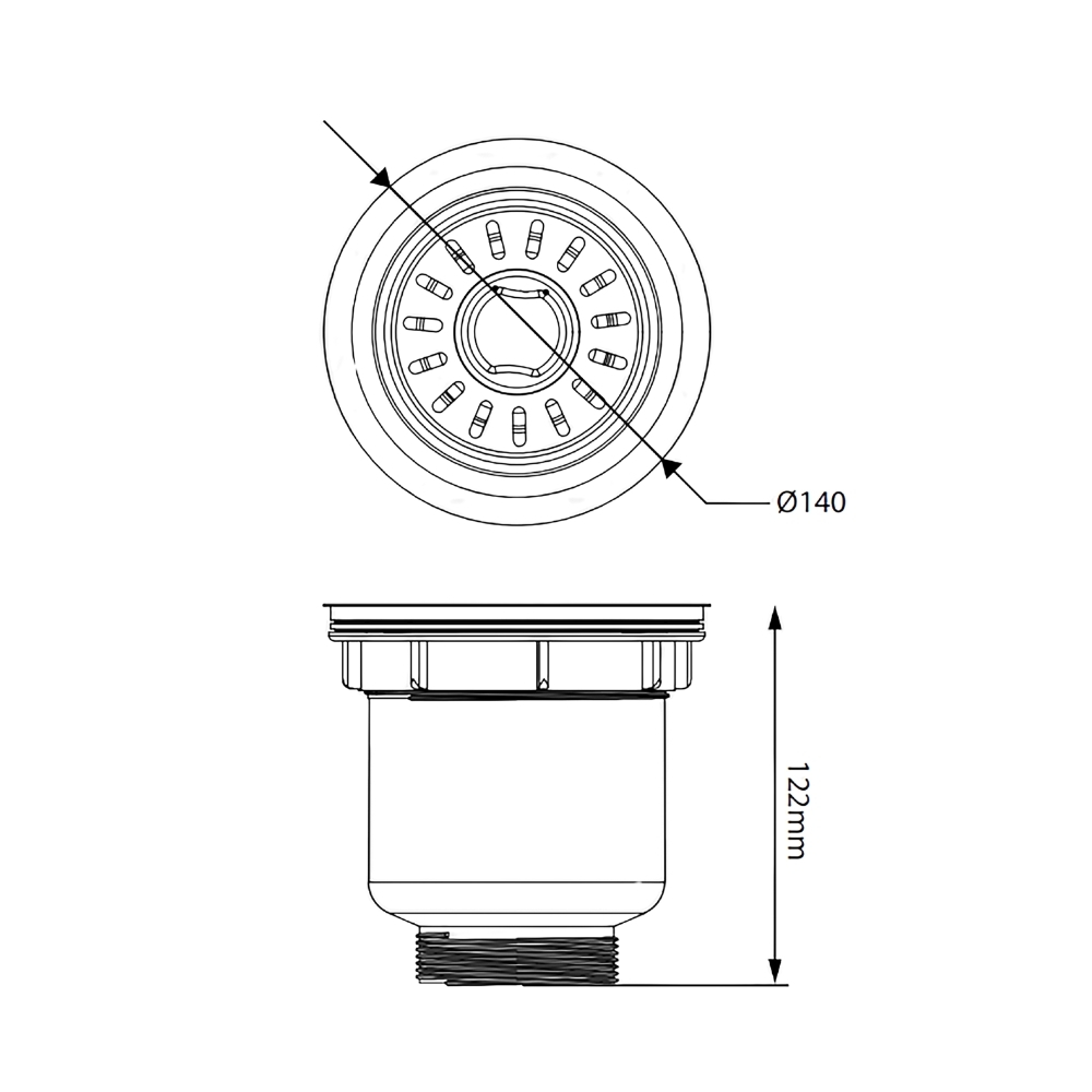 Bát rác 4 lớp Inox 304 Kluger KS - 502DN113