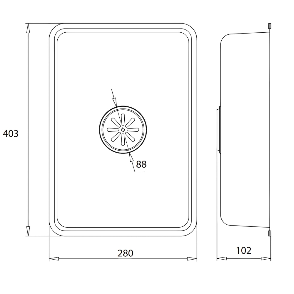 Chậu rửa nhỏ phụ Inox 304 Linen chống xước KLUGER KSWB-402FS