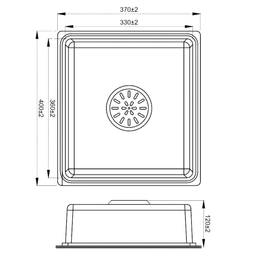 Chậu rửa nhỏ phụ Inox 304 Linen chống xước KLUGER KSWB-403FB