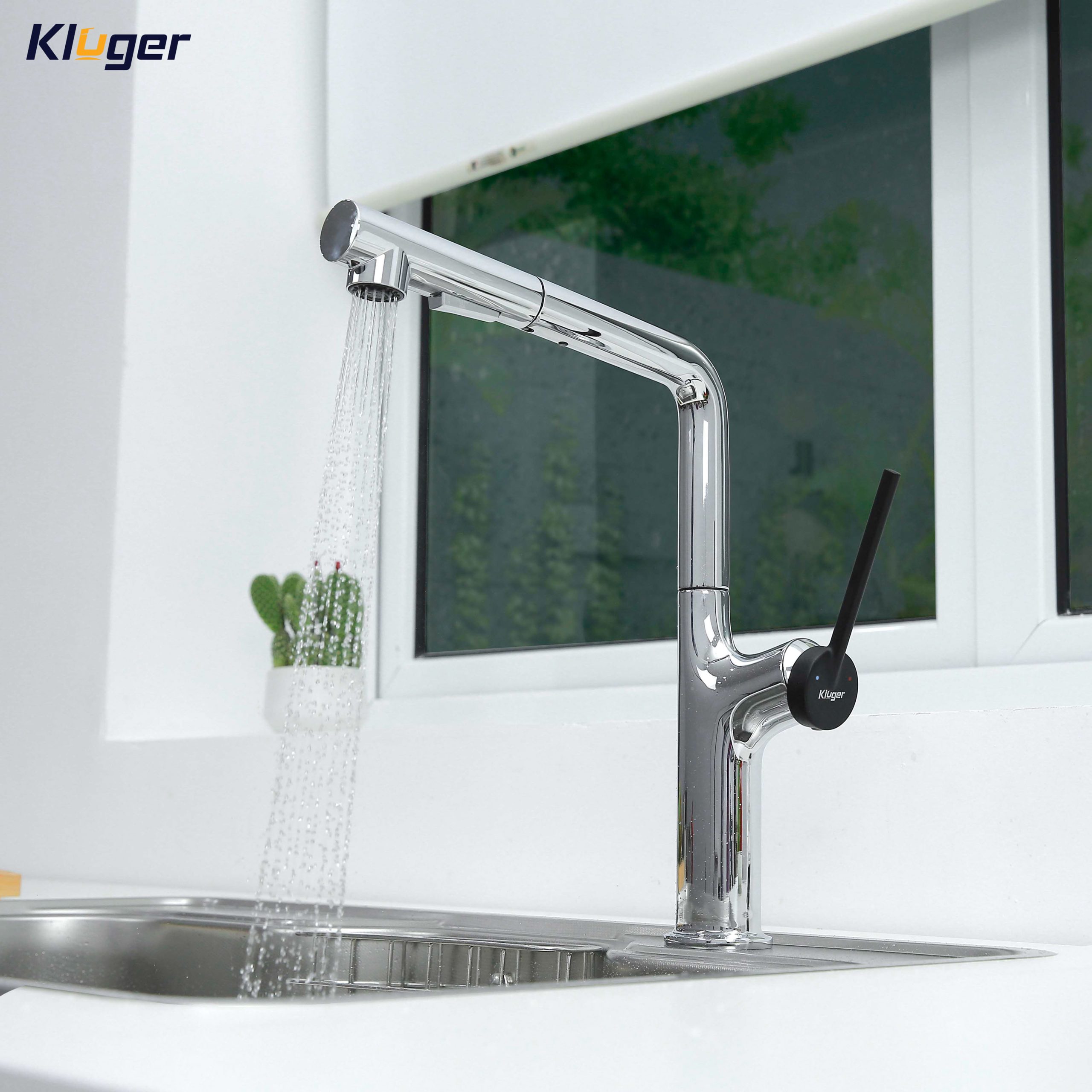 Vòi chậu bếp nóng lạnh dây rút AMBER KLUGER KLF0001C / KLF0001B / KLF0001S