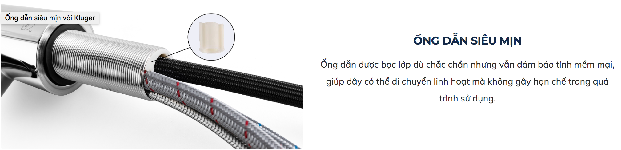 Vòi chậu bếp nóng lạnh dây rút AMBER KLUGER KLF0001C / KLF0001B / KLF0001S