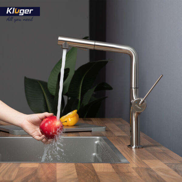 Vòi chậu bếp nóng lạnh dây rút AMBER KLUGER KLF0001C / KLF0001B / KLF0001S