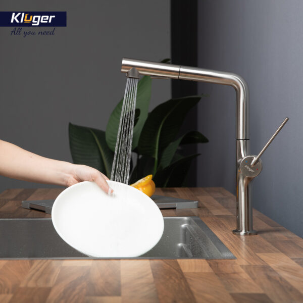 Vòi chậu bếp nóng lạnh dây rút AMBER KLUGER KLF0001C / KLF0001B / KLF0001S