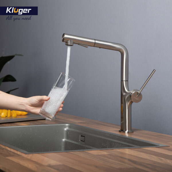 Vòi chậu bếp nóng lạnh dây rút AMBER KLUGER KLF0001C / KLF0001B / KLF0001S