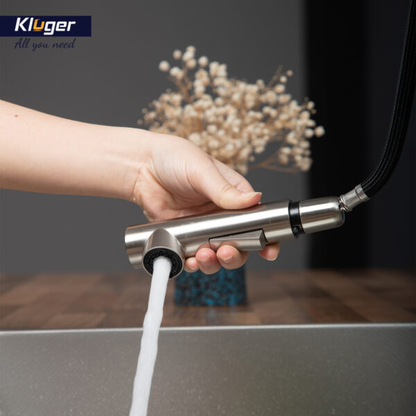 Vòi chậu bếp nóng lạnh dây rút AMBER KLUGER KLF0001C / KLF0001B / KLF0001S