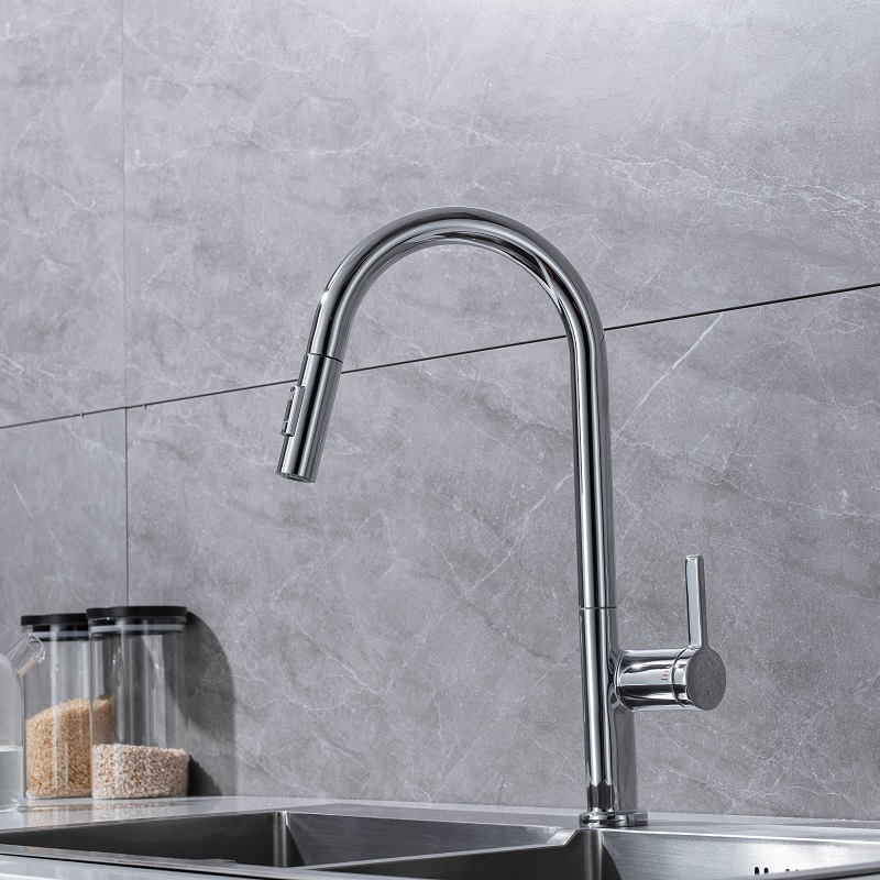 Vòi chậu bếp nóng lạnh dây rút VINCENT KLUGER KLF0003C