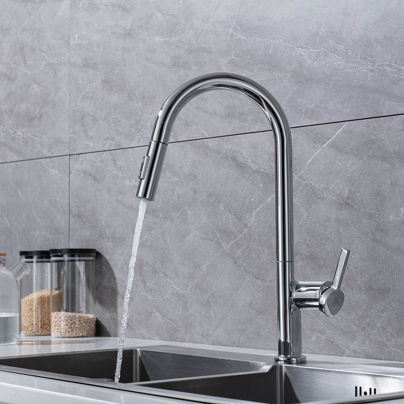 Vòi chậu bếp nóng lạnh dây rút VINCENT KLUGER KLF0003C