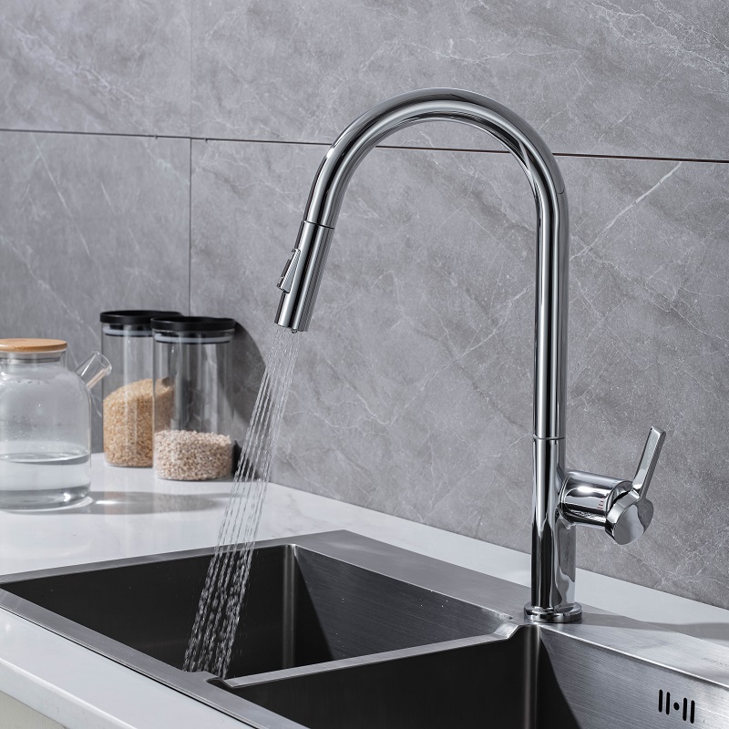 Vòi chậu bếp nóng lạnh dây rút VINCENT KLUGER KLF0003C