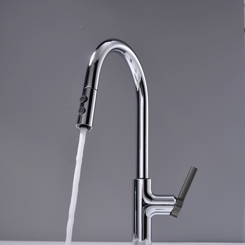 Vòi chậu bếp nóng lạnh dây rút PLUTO KLUGER KLF0005C (KLF0005B)