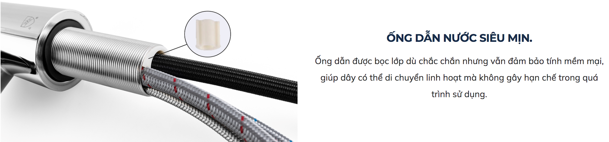 Vòi chậu bếp nóng lạnh dây rút PLUTO KLUGER KLF0005C (KLF0005B)
