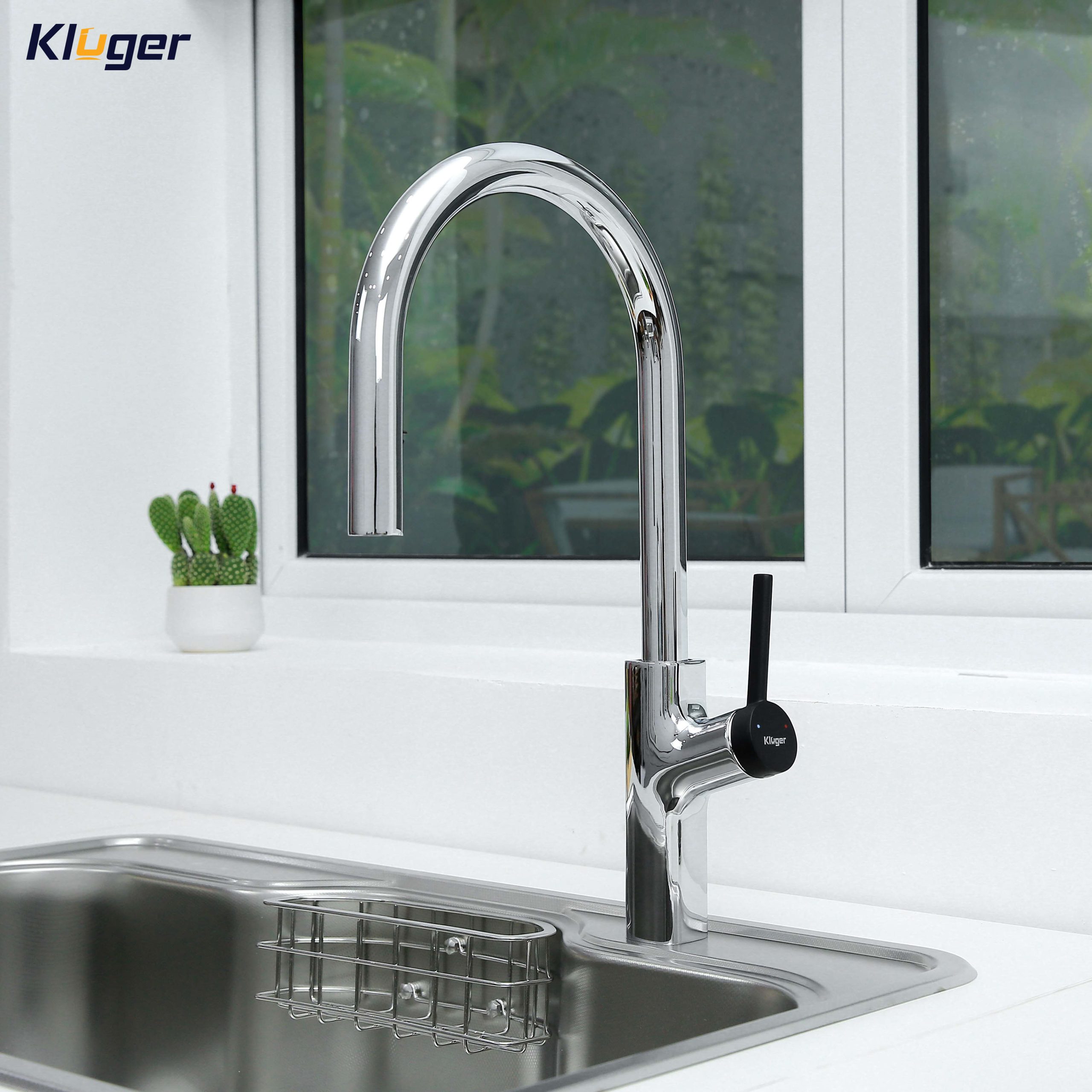 Vòi chậu bếp nóng lạnh dây rút LUNAR KLUGER KLF0006C