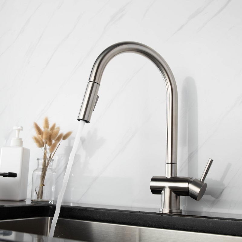 Vòi chậu bếp nóng lạnh dây rút RENE KLUGER KLF0008S (KLF0008B)