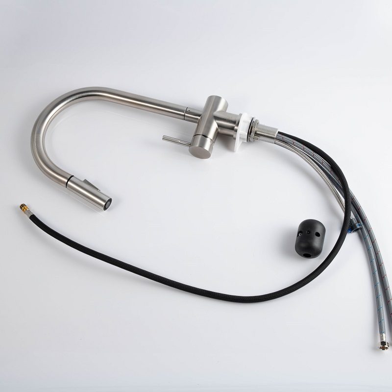 Vòi chậu bếp nóng lạnh dây rút RENE KLUGER KLF0008S (KLF0008B)