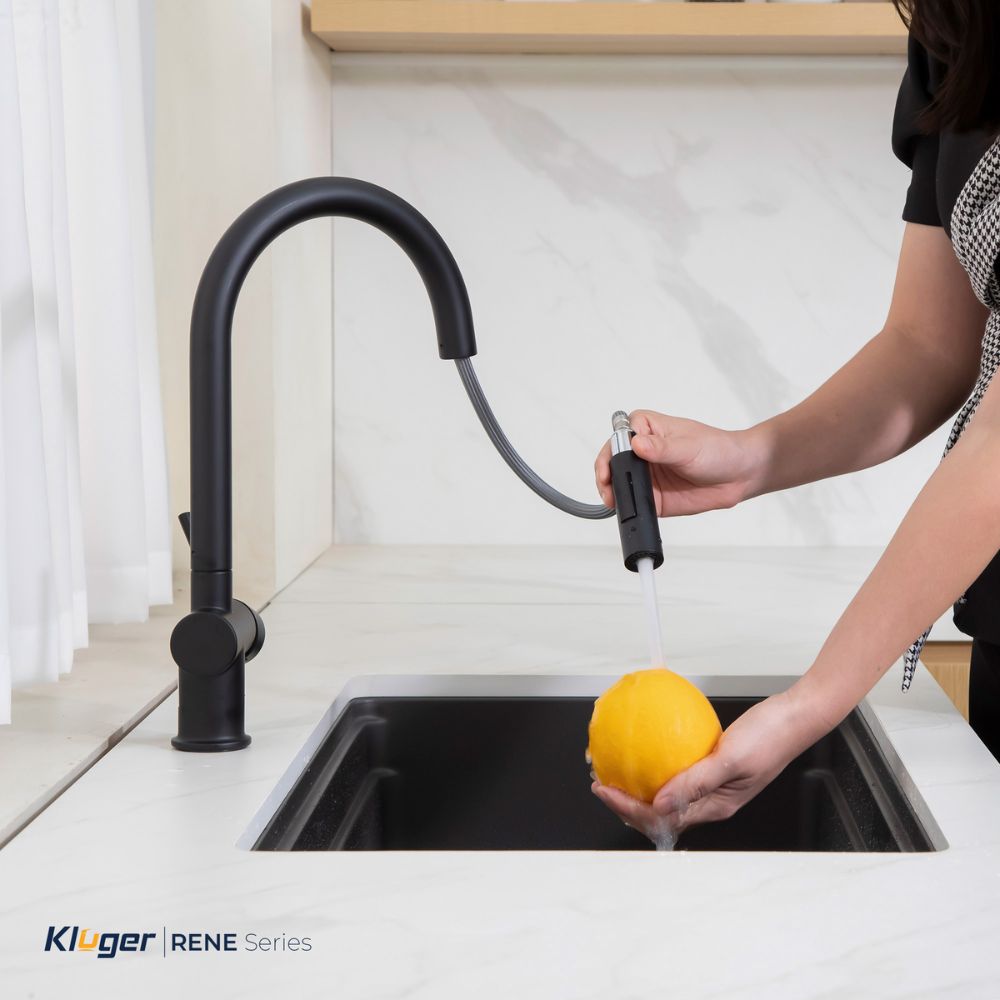 Vòi chậu bếp nóng lạnh dây rút RENE KLUGER KLF0008SS / KLF0008SC / KLF0008SB