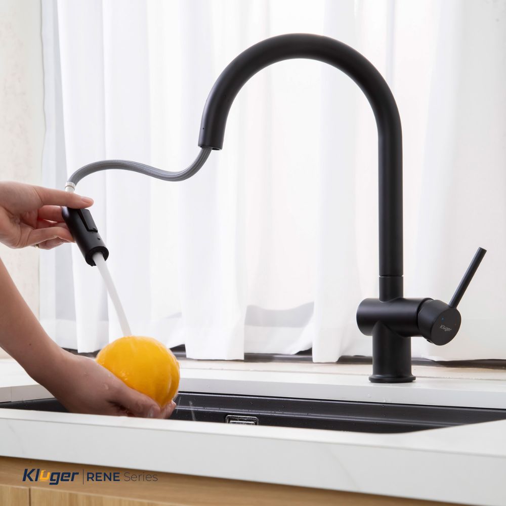 Vòi chậu bếp nóng lạnh dây rút RENE KLUGER KLF0008SS / KLF0008SC / KLF0008SB