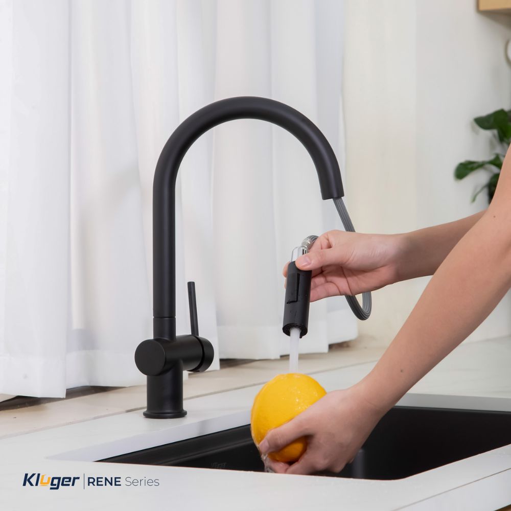 Vòi chậu bếp nóng lạnh dây rút RENE KLUGER KLF0008SS / KLF0008SC / KLF0008SB