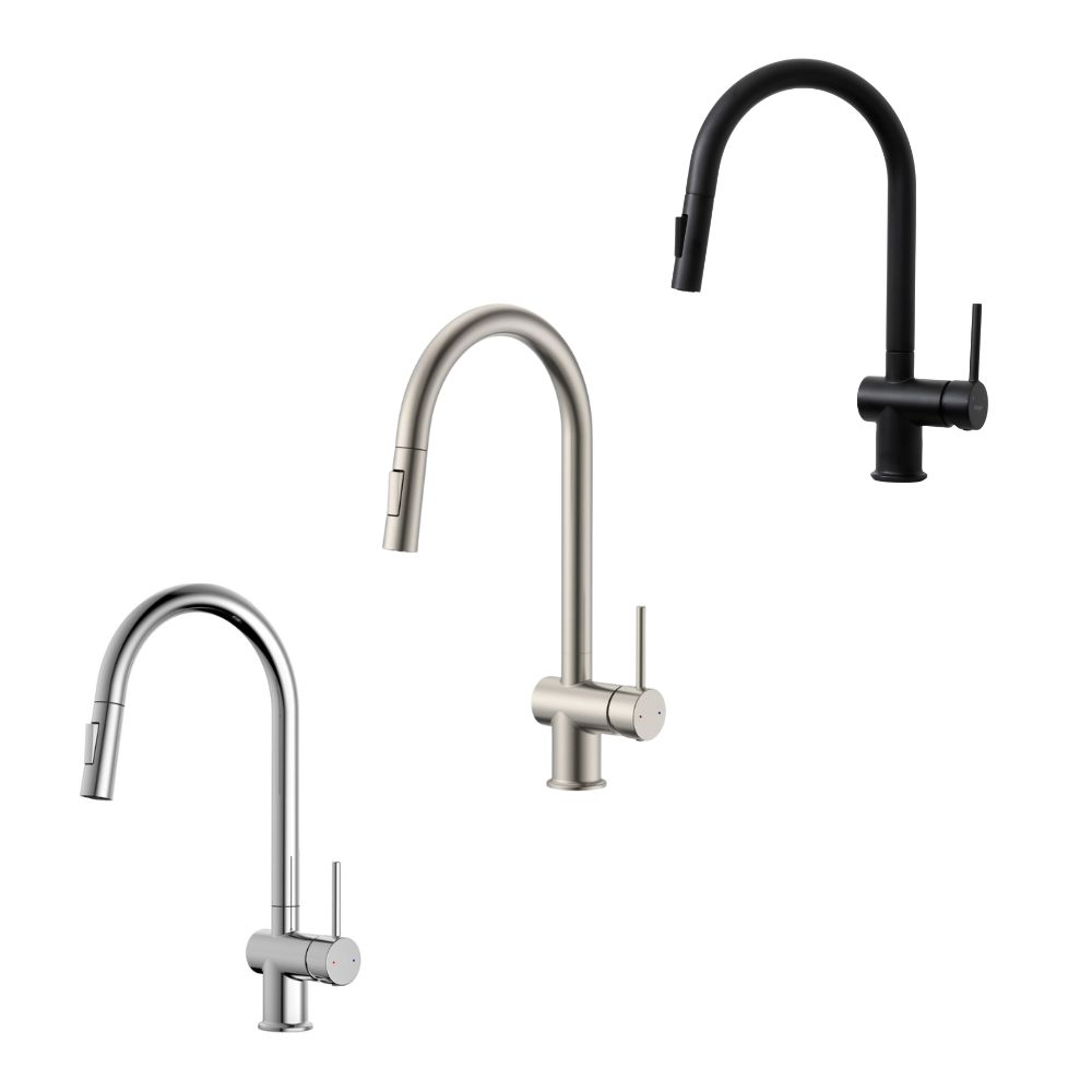 Vòi chậu bếp nóng lạnh dây rút RENE KLUGER KLF0008SS / KLF0008SC / KLF0008SB