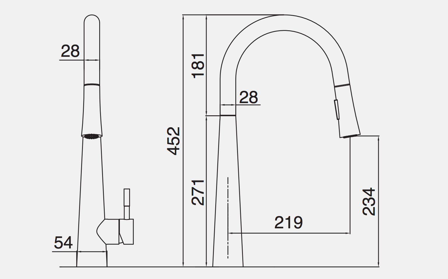 Vòi chậu bếp nóng lạnh dây rút MOZA KLUGER KLF0009C (KLF0009S)