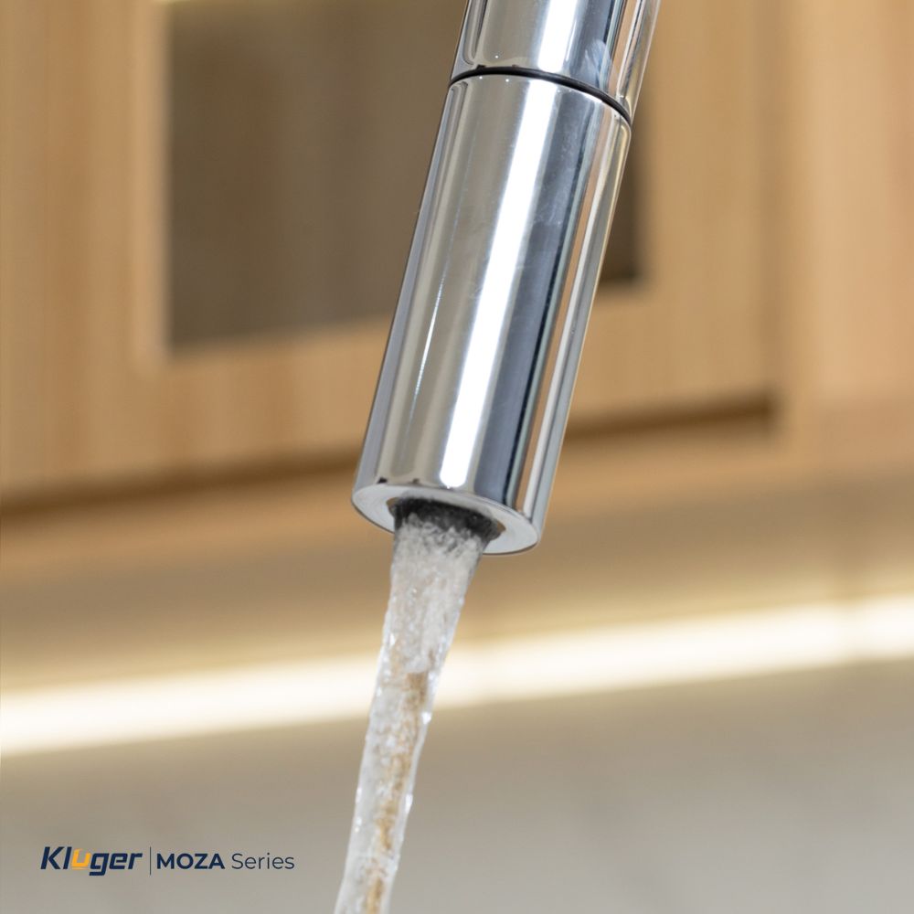 Vòi chậu bếp nóng lạnh dây rút MOZA Kluger KLF0009SC