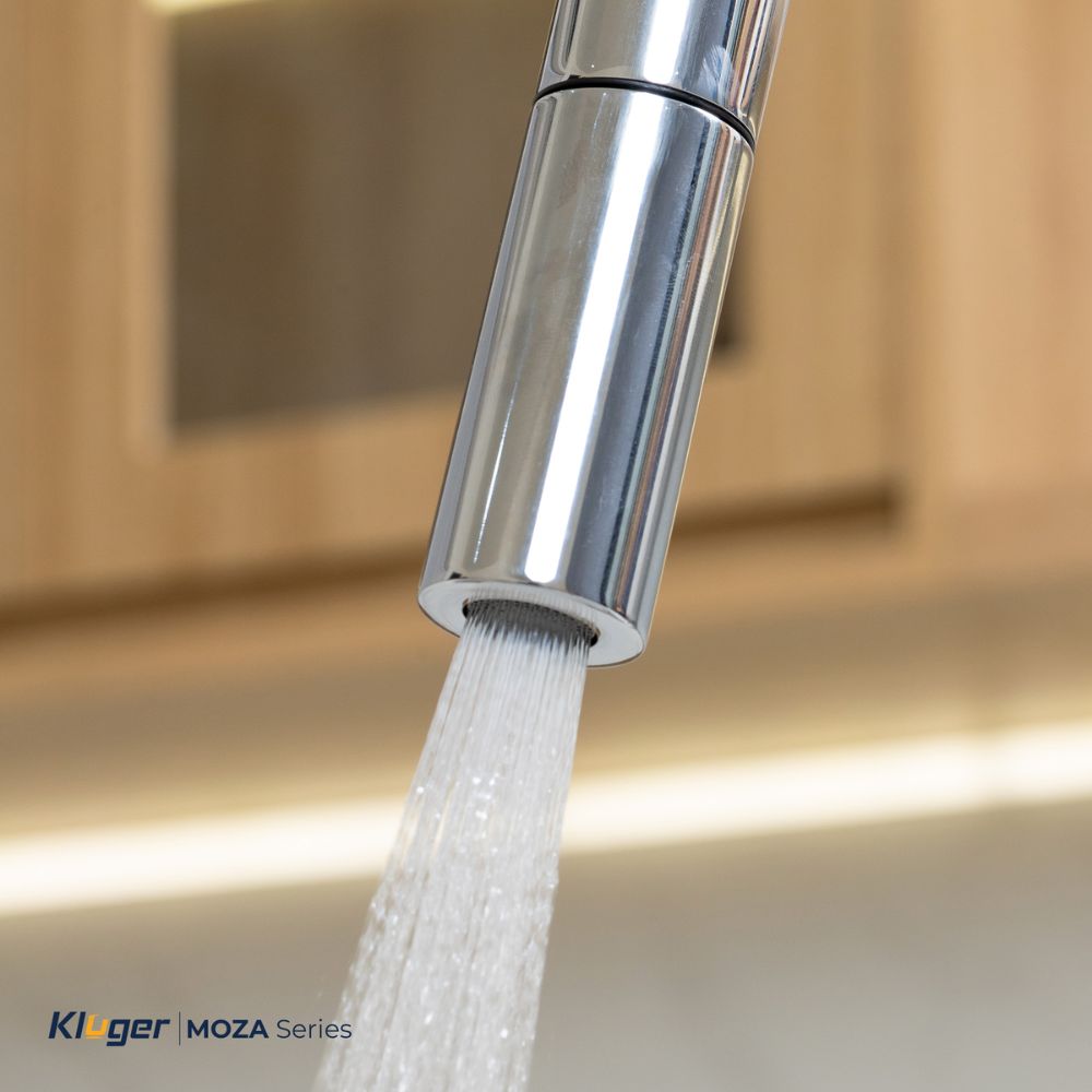 Vòi chậu bếp nóng lạnh dây rút MOZA Kluger KLF0009SC