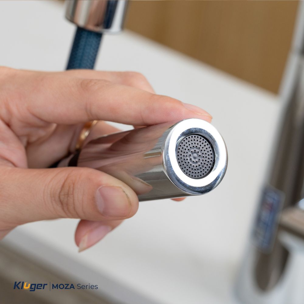 Vòi chậu bếp nóng lạnh dây rút MOZA Kluger KLF0009SC