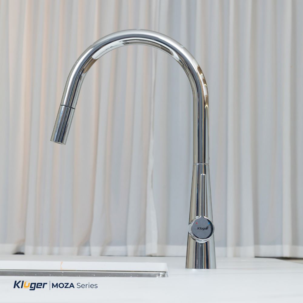 Vòi chậu bếp nóng lạnh dây rút MOZA Kluger KLF0009SC