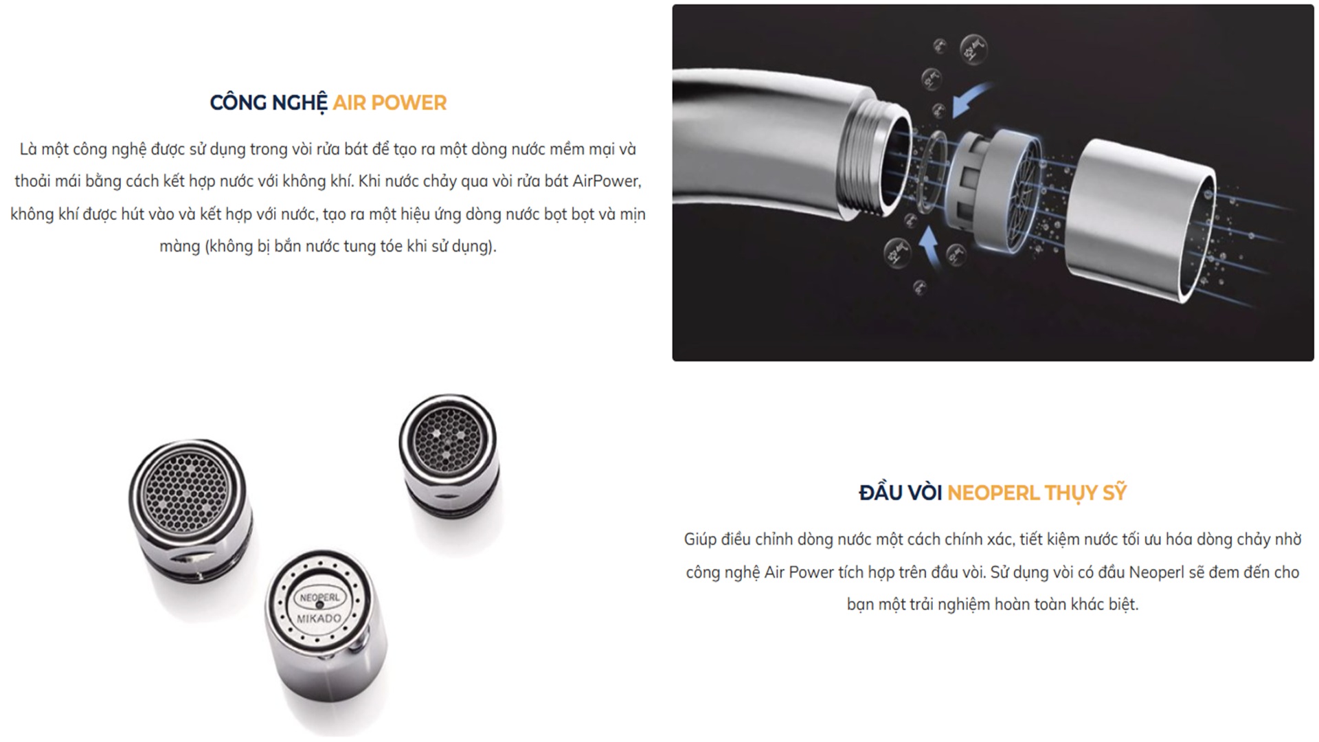 Vòi chậu bếp nóng lạnh dây rút MOZA Kluger KLF0009SC